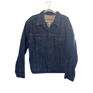 Gap Blue Jeans Denim Jacket XL 100% Cotton Dark Wash Mens Classic Trucker Style